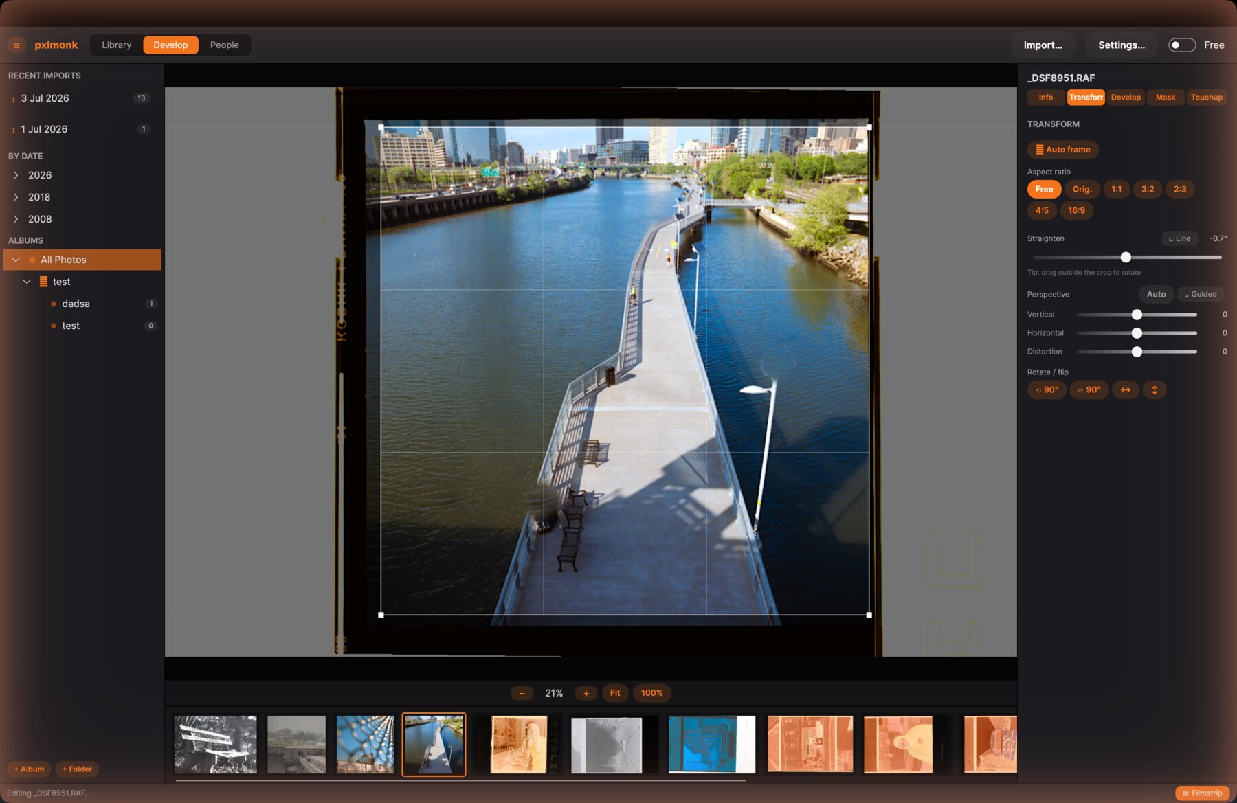 Crop, straighten and correct perspective — one unified toolkit